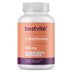 Bestvite L-Methionine 500mg (120 Vegetarian Capsules) – No Stearates – Vegan