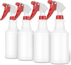 LiBa Spray Bottles (4 Pack,16 Oz), Refillable Empty Spray Bottles for Cleaning S