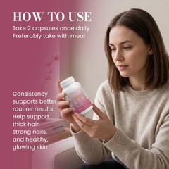 AskTaTa Hair Skin & Nails Vitamins Supplement for 1 Count (Pack of 1), White
