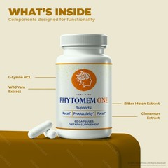 Phytomem One Capsules, Official Brain & Memory Support Supplement – 5 Pack