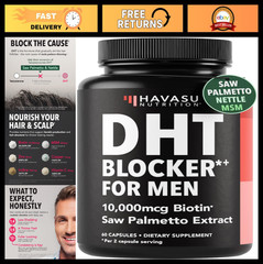 DHT Blocker Supplement for Men – Biotin 10000mcg, Healthy Hair Growth, Vegan, No