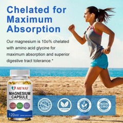 Magnesium Glycinate Capsules 500mg Per Serving-Highest Potency Capsules 60/120PC