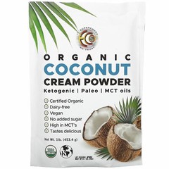 Earth Circle Organics Organic Coconut Cream Powder 1 lb 453 5 g Kosher, Organic