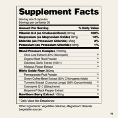 Heart Health & Blood Pressure Supplement 90 Caps Snap Coq10/Hawthorn/Pomegranate