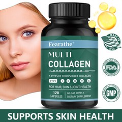 Multi Collagen Capsules – Hydrolyzed Protein Peptides -Type I,II,III,V,X