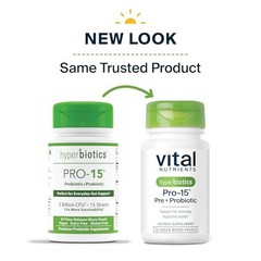 Hyperbiotics Vital Nutrients Pro-15 Prebiotics + Probiotics for Women and Men |