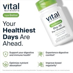 Hyperbiotics Vital Nutrients Pro-15 Prebiotics + Probiotics for Women and Men |