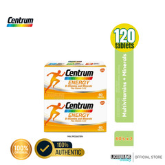 2 Boxes x 60’s New Centrum Energy B-Vitamins and Minerals + Vitamin C & E