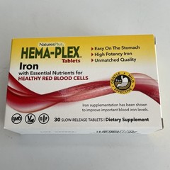 Hema-Plex Iron 30 Slow-Release Tablets – 85 Mg Chelated Iron Total Blood Health