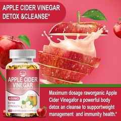 Apple Cider Vinegar with Mother 450mg Supplement – 120Pills – Detox & Cleansing