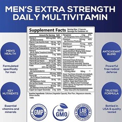 Men’s Daily Multivitamin – Vitamins & Minerals – Highest Potency, Energy Booster