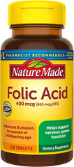 21st Century Folic Acid 400 mcg Tablets, 250 Count