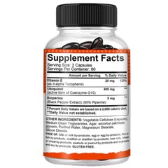 COQ 10 Coenzyme Q-10 400mg Heart Health Support, Increase Energy & Stamina