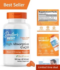 Energize Your Heart: High Absorption CoQ10 100 mg with BioPerine – 60 Softgels