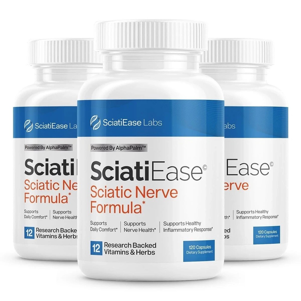 SciatiEase Alpha – Sciatic Nerve Support – 120 Capsules, 3 Bottles