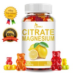 Magnesium Citrate Gummies – 60 High Strength Vegan Magnesium Gummies 600mg