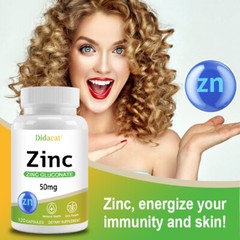 Zinc GLUCONATE 50mg,Immune Support & Antioxidant Supplement,Promotes Skin Health