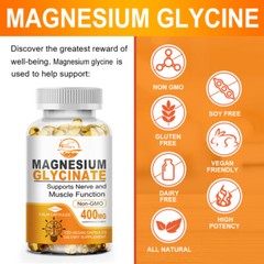 Nature’s Live High Absorption Magnesium Glycinate 400 mg, 120 Capules Non-GMO