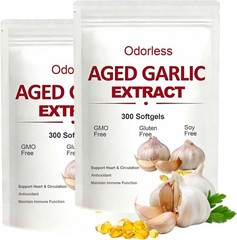 2 PACK Elare Aged Garlic Extract, 300 Softgels, 7500mg Odorless | Heart & Immune