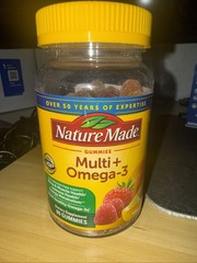 Nature Made Multi + Omega-3 Gummies 140ct Strawberry, Lemon & Orange Gummies