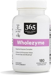 Wholezyme 180 Count – Natural Digestive Support to Alleviate Gas and Bloating