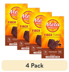 Metamucil Fiber Thins, Chocolate, 24 Count, 4-Pack