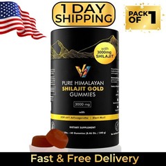 100% Pure Himalayan Shilajit Gold Gummies Organic, Extremely Potent 60ct