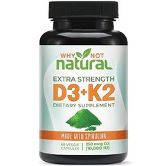 Why Not Natural | Vitamin D3 + K2 | +with Spirulina