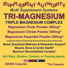 TRI-MAGNESIUM ~ Triple Magnesium Complex Magnesium Oxide Citrate Aspartate SALE!