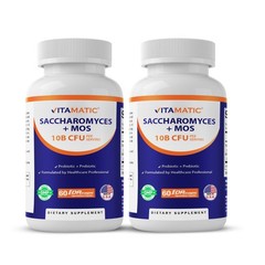 Vitamatic Saccharomyces 10B per Serving + MOS-60 DR Capsule- 2 Pack