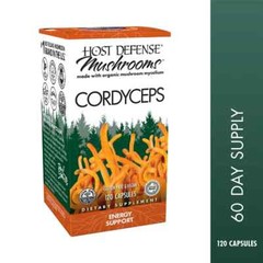 Fungi Perfecti Host Defense Cordyceps 120 Veggie Caps Non-GMO, Organic, Energy