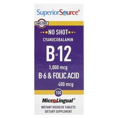 Cyanocobalamin B-12, B-6 & Folic Acid, 100 MicroLingual Instant Dissolve Tablets