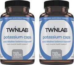Twinlab Potassium Caps – Muscle, Heart & Tissue Health 180 Caps, 99 mg Pack of 2