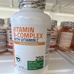 Bronson B-Complex with Vitamin C 250 Capsules Non-GMO Gluten/Soy-Free 1152