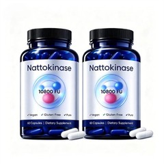 3X Nattokinase Supplement – 10800 FU 60 Capsules Per Serving Heart Circulation