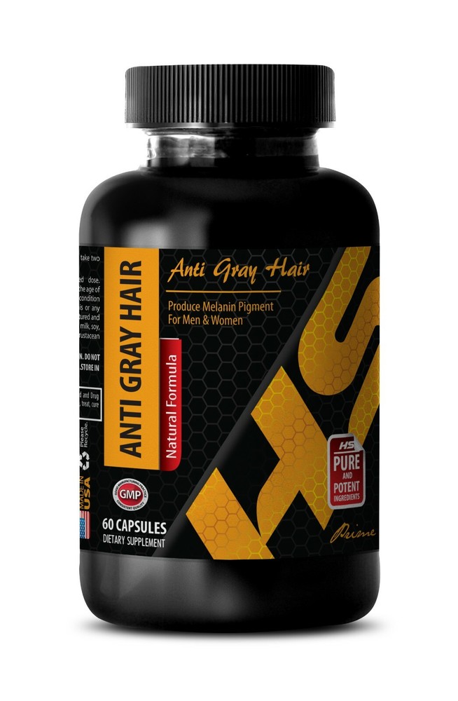 natural color restore – ANTI GRAY HAIR 1350mg hair vitamin 1 Bottle 60 Capsules