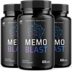 3PK Memo Blast Memory Cognition & Focus Support Supplement Himalayan Pink Salt