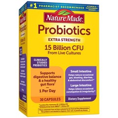 Nature Made Probiotics for Digestive Health Extra 30 Count (Pack of 1), White