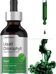 Liquid Chlorophyll Drops 2 oz by Horbaach, Natural Peppermint Flavor