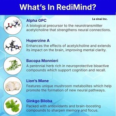(2 Health RediMind Cognitive Enhancer 30 Caps Natural Focus Memory Brain Packs)