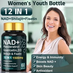 NAD supplement, 1500mg resveratrol containing supplement, 60 capsules Free ship