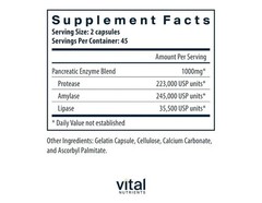 Vital Nutrients Pancreatic Enzymes 1000Mg (Full Strength) | 90 Capsules