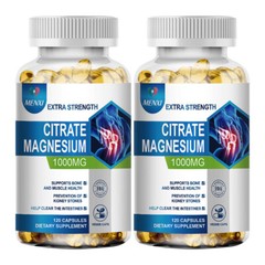 240 Magnesium Citrate Capsules 1000mg-Max Absorption Magnesium Powder for Muscle