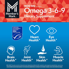 Member’s Mark Omega 3-6-9 with Sustainably Sourced Tuna Oil Softgels, 300 ct.