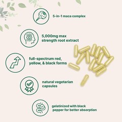 Maca Root 8050mg Per Caps, 6 MONTHS SUPPLY Supports Reproductive Health Natural