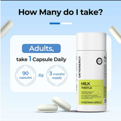 2 BOTTLES—Milk Thistle Liver Detox Supplement – 300mg Silymarin – OXYENERGY+