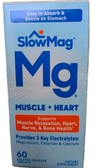 SlowMag Mg Muscle + Heart 60 Delayed-Release Tablets Exp 09/2027 New
