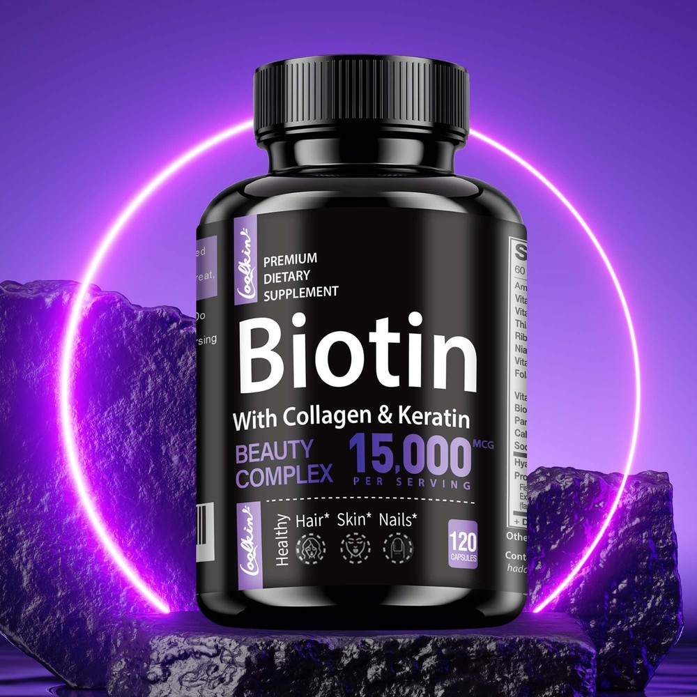 Biotin with Collagen & Keratin Capsules – Hair Growth Supplements, Strong Nails