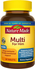Nature Made Multivitamin For Him with No Iron, Mens Nutritional Supplement, 90ct