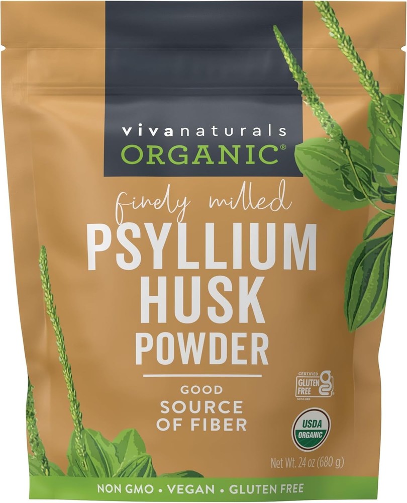 Viva Naturals Organic Psyllium Husk Powder, 24 Oz – Finely Ground, Unflavored, V